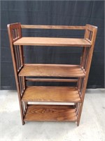 Vintage European folding wooden shelf unit