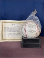 Baseball on stand Mickey Mantle