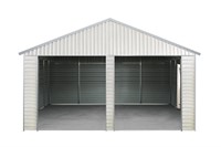 21' x 19' Double Garage Metal Shed w/Side Door