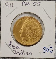 1911 $10 Gold Indian Coin