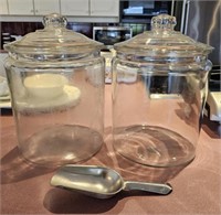 Large Glass Jars & Scoop
