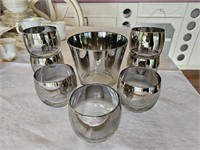 Ombre Silver Glasses & Bucket