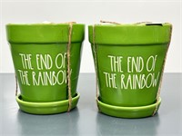 New Rae Dunn "The End of the Rainbow" Flower Pots