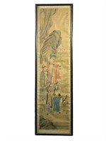 Large Original Vintage Framed Asian Art