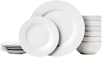 Amazon Basics 18-Piece Dinnerware Set - White