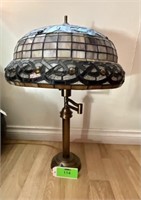Tiffany Style Leaded Glass Lamp 26” Tall