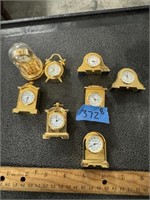 8pc Quartz Miniture Clocks