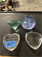 4pc Crystal Paper Weights