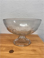 Vintage 8" Pedestal Glass Fruit Bowl