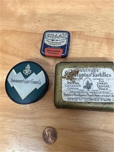3 Vintage/Antique Small Advertising Tins