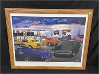 DAVE SNYDER 2001 SIGNED AND FRAMED MOPAR PRINT