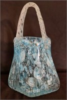 Large & Heavy Glass Purse, 14" tall, 10" wide