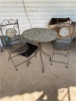 Iron Cafe Table and Chairs