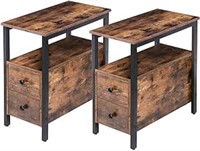 AS IS - HOOBRO Set of 2 End Tables, Recliner Side