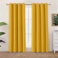 Set Of 2 UPOPO Blackout Curtains 51x80L Yellow