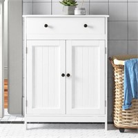 N8166  White Bathroom Floor Cabinet