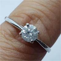 Certified 10K Diamond(H, I1, 0.47ct) Ring