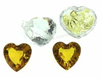 (4) Swarovski Crystal Heart Figurines