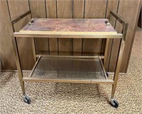 Vintage Bar Cart with Casters - Some Wear