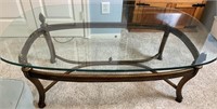 Glass Top Coffee Table with Metal Base