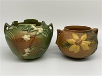 Roseville Snowberry & Clematis Bowl Vases.