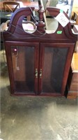 Lighted top of hutch cabinet with double doors