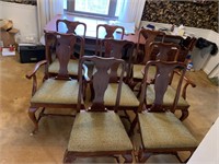 CHERRY CHAIRS TOTAL OF 8 - 2 ARMCHAIRS STURDY