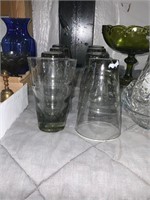 lot of vintage ripple smoke gray glassware