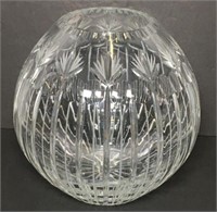 Large Crystal Rose Bowl with Etched Design