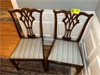 PAIR OF FINE DINING CHAIRS WITH MEDALLION STYLE BA