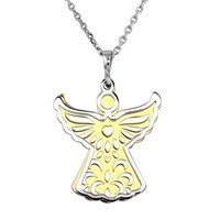 Sterling Silver Two-Tone  Angel Necklace