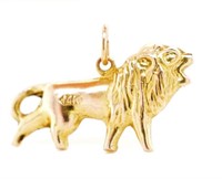 Vintage yellow gold lion charm