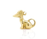 Yellow gold dachshund dog charm