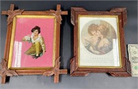2 Vintage Framed Art Pieces - Embrodiery