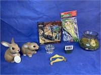 Bunnies, Terrarium, Puzzle, Paddle Ball,