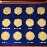 12 Tribute Gold Replica Coin Set "Not Real Gold"