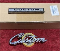 (2) “Custom” Metal Car/Truck Emblems