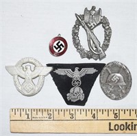 LOT OF 5 ORIGINAL WWII GERMAN BADGES