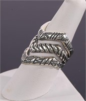 STERLING SILVER Chevron Ring sz 8