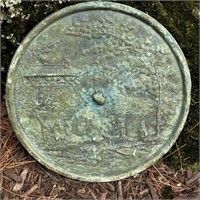 Antique Bronze Chinese Mirror 8.25" Diameter