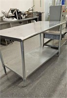 APPROX. 5' S/S 2 TIER WORK TABLE 60" X 30"