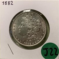 S - 1882 MORGAN SILVER DOLLAR (J22)