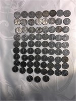 lot of 75 Canadian Victory Nickels