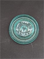 Teal Glass Monogramed Lid 1856-1868 WHC?