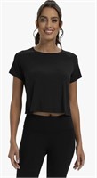Sz S Mippo Workout Tops for Women Cropped Split