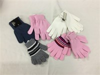 Seven pair of one-size-fits-all sweater gloves