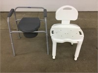 Porta potty and shower chair