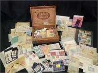 Cigar box w/stamps