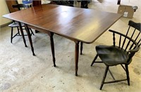Cherry Drop Leaf Table w/ 2  Windsor Chairs