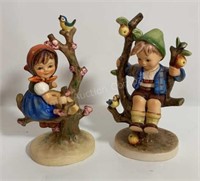 M. J. Hummel Figurines “Appletree Boy & Girl” 6”